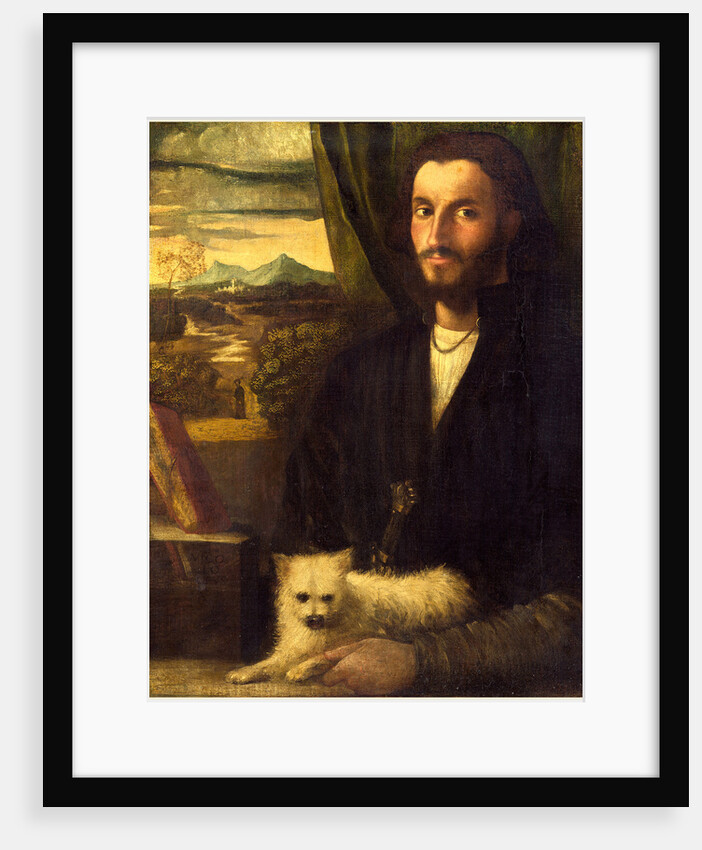 Italian, Portrait of a Man with a Dog, c. 1520 by Cariani