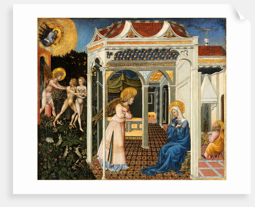 Italian, The Annunciation and Expulsion from Paradise, c. 1435 by Giovanni di Paolo