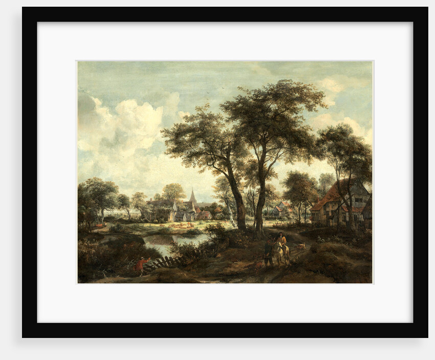 Dutch, Village near a Pool, c. 1670 by Meindert Hobbema
