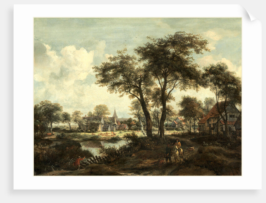 Dutch, Village near a Pool, c. 1670 by Meindert Hobbema