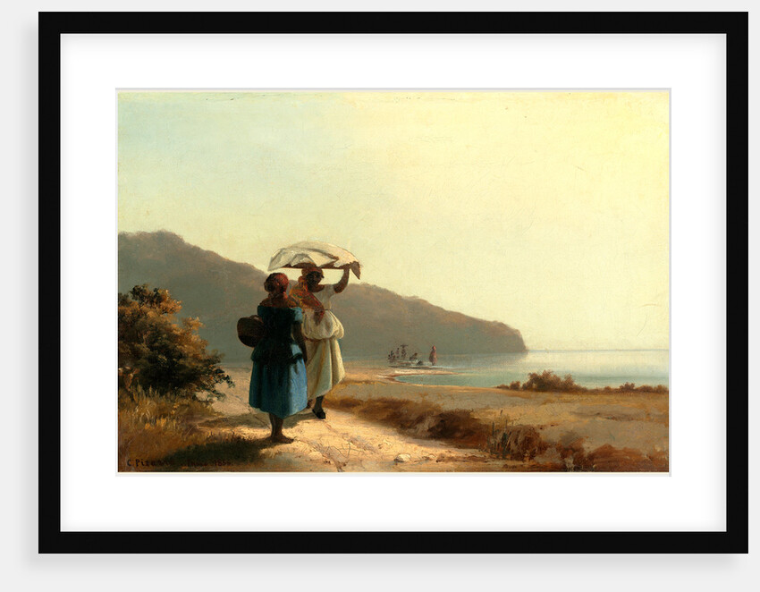 Two Women Chatting by the Sea, St. Thomas, 1856 by Camille Pissarro