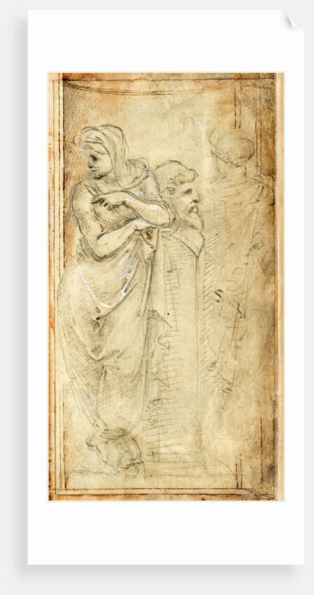 Italian, Two Draped Women Standing on Either Side of a Herm by Filippino Lippi