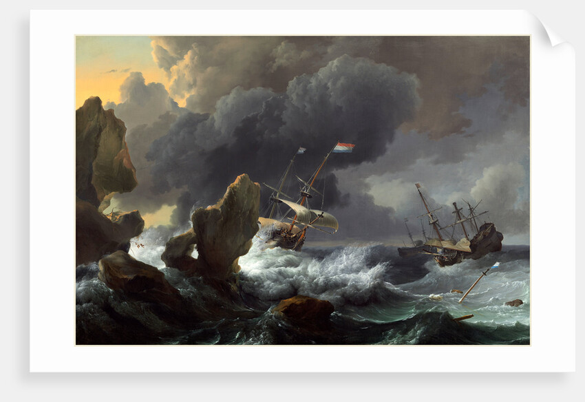 Dutch, Ships in Distress off a Rocky Coast, 1667 by Ludolf Backhuysen