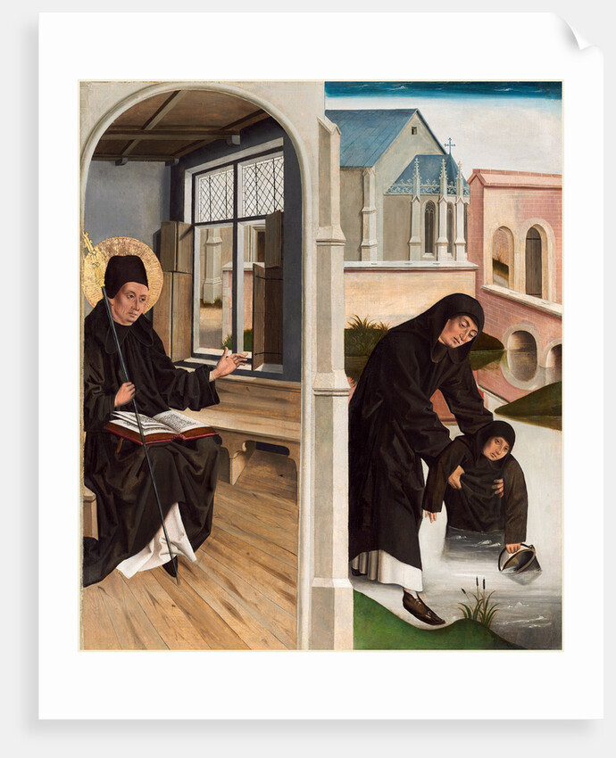 A Miracle of Saint Benedict, c. 1480, oil on oak by Anonymous