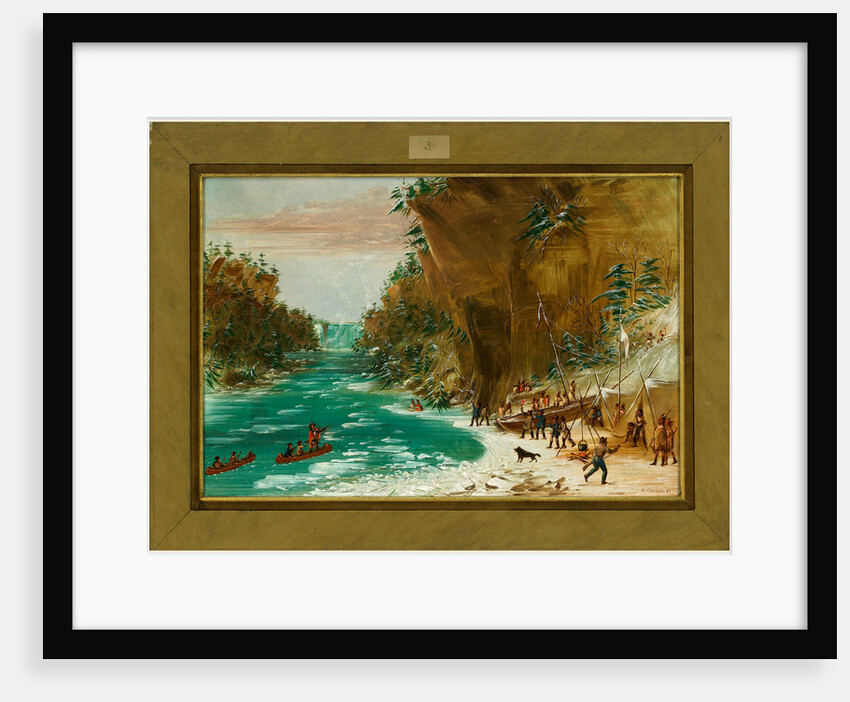 The Expedition Encamped below the Falls of Niagara. January 20, 1679 by George Catlin