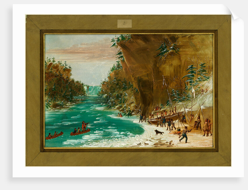 The Expedition Encamped below the Falls of Niagara. January 20, 1679 by George Catlin