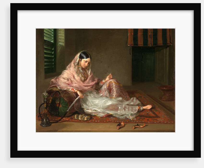 Muslim Lady Reclining An Indian Girl with a Hookah, by Francesco Renaldi