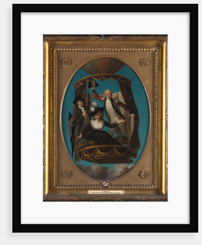 Captain Vincenzo Lunardi with his Assistant George Biggin, and Mrs. Letitia Anne Sage, in a Balloon by John Francis Rigaud