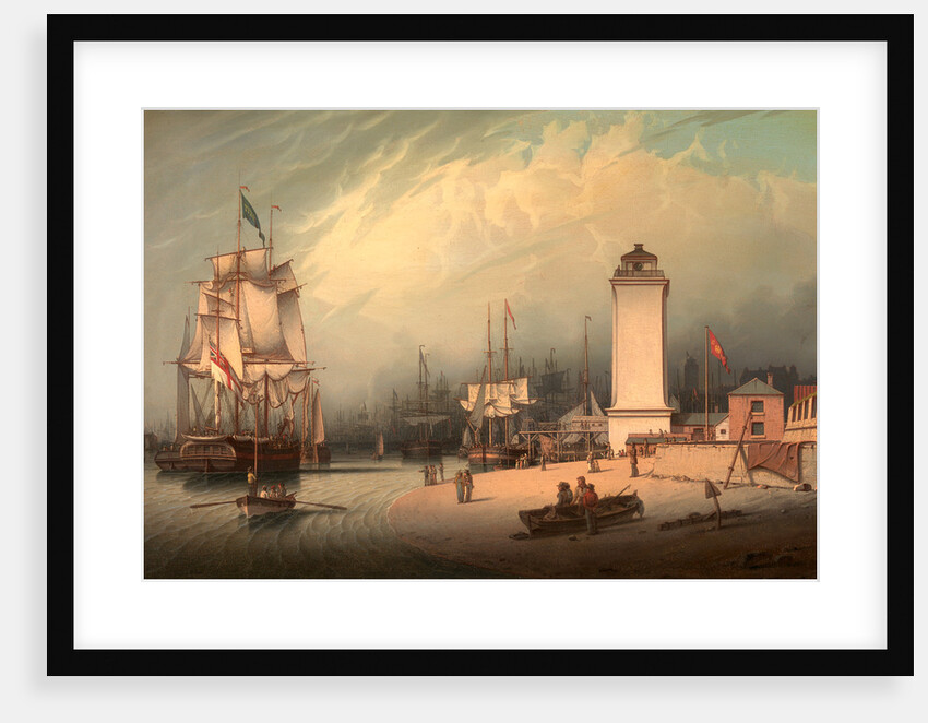 The Low Lighthouse, North Shields, Robert Salmon by Robert Salmon