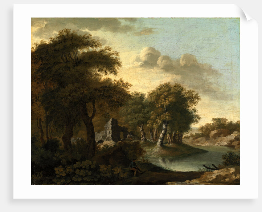 A View Near Arundel, Sussex, with Ruins by Water by George Smith