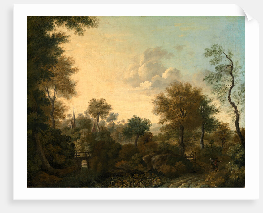 A View Supposedly Near Arundel, Sussex, with Figures in a Lane by George Smith