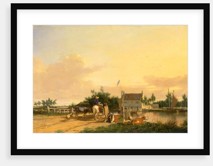 Buckenham Ferry, on the River Yare, Norfolk by Joseph Stannard