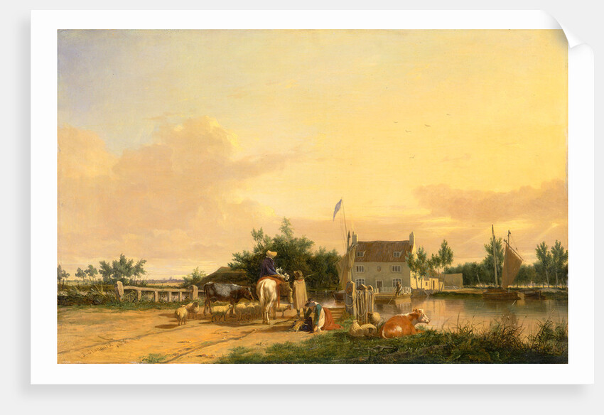 Buckenham Ferry, on the River Yare, Norfolk by Joseph Stannard