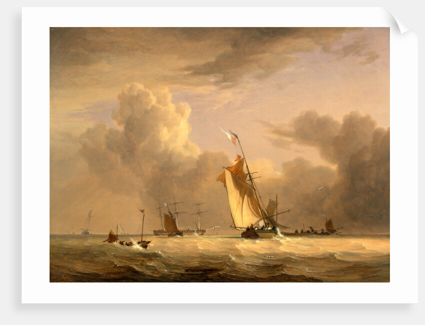 Fishing Smack and Other Vessels in a Strong Breeze Shipping in a Choppy Sea; Storm Approaching by Joseph Stannard