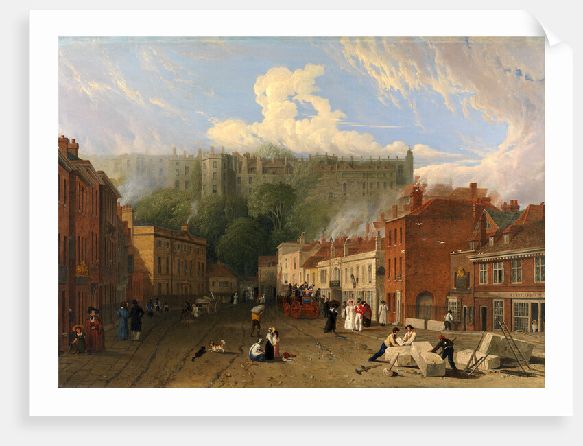 A View of Thames Street, Windsor, Windsor Eton London Carriage by Swann Inn George Vincent