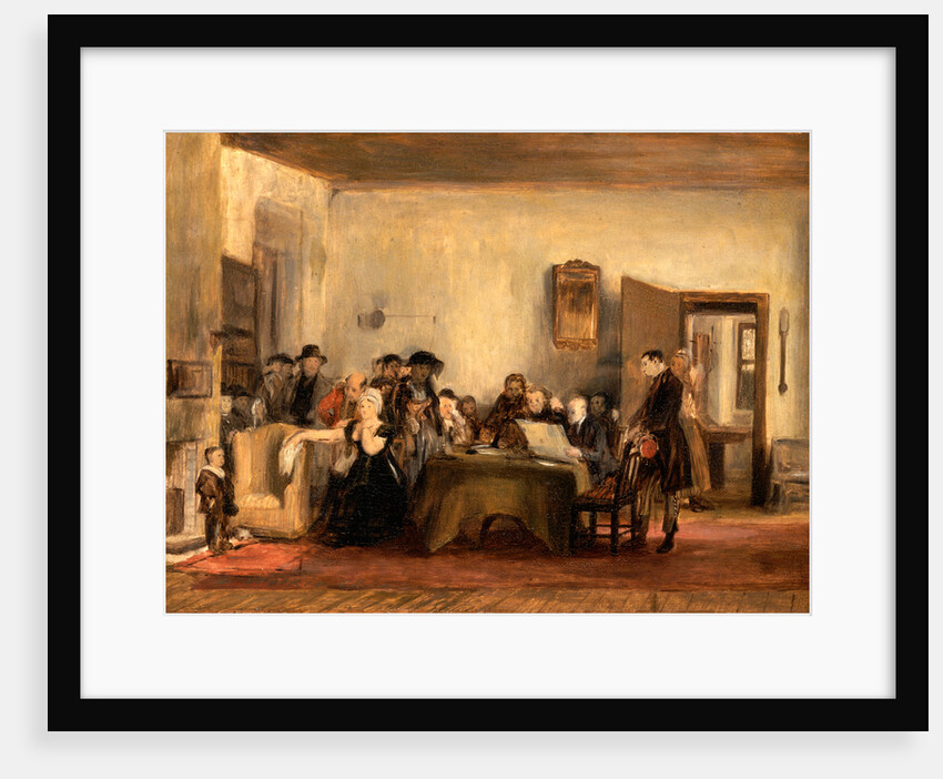 Sketch for 'The Reading of a Will' Dated center, illegible: '1?20' by Sir David Wilkie