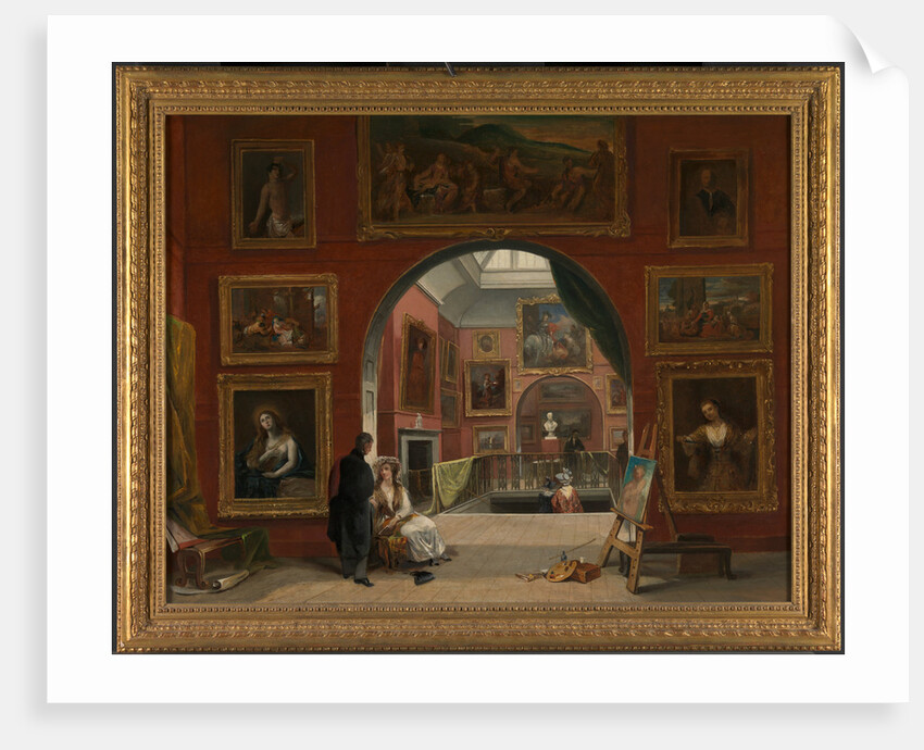 Interior of the British Institution (Old Master Exhibition, Summer 1832) by Alfred Joseph Woolmer