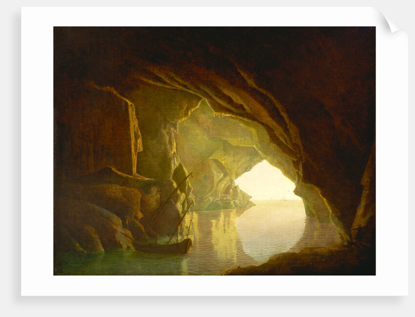 A Grotto in the Gulf of Salerno, Sunset A Grotto in the Gulf of Salernum Possibly by Joseph Wright of Derby