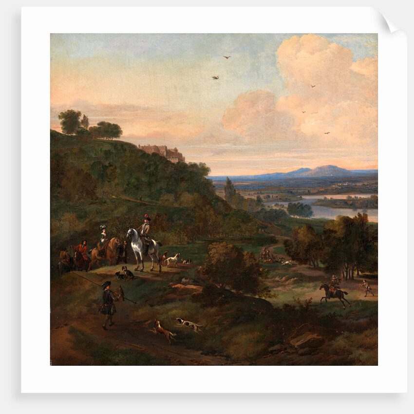 Heron Hawking below Stirling Castle Hawking Scene by Jan Wyck