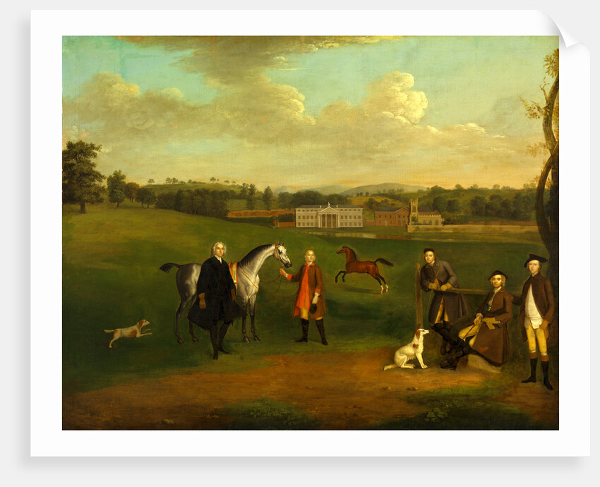 Leak Okeover, Rev. John Allen and Captain Chester at Okeover Hall by Arthur Devis