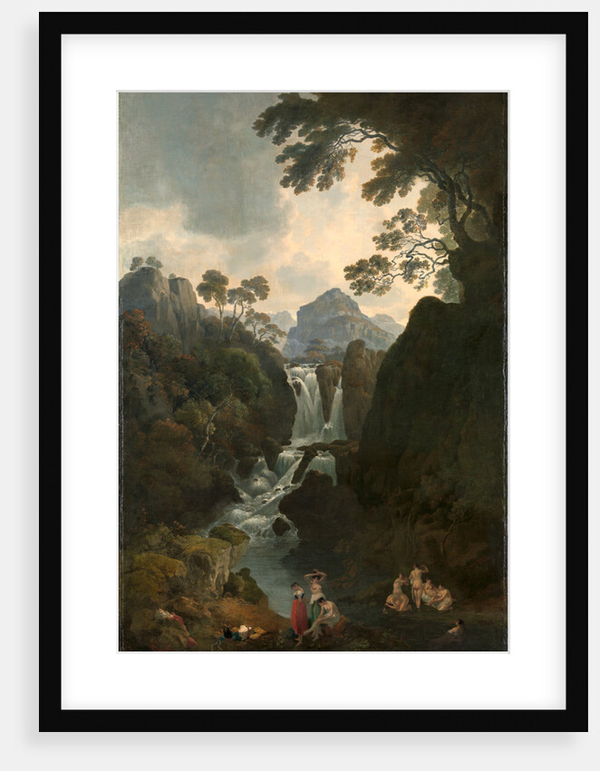 A Waterfall with Bathers by Julius Caesar Ibbetson