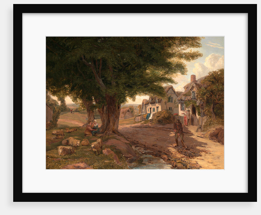 Village Scene (possibly Colickey Green, Essex) by Jessica Landseer