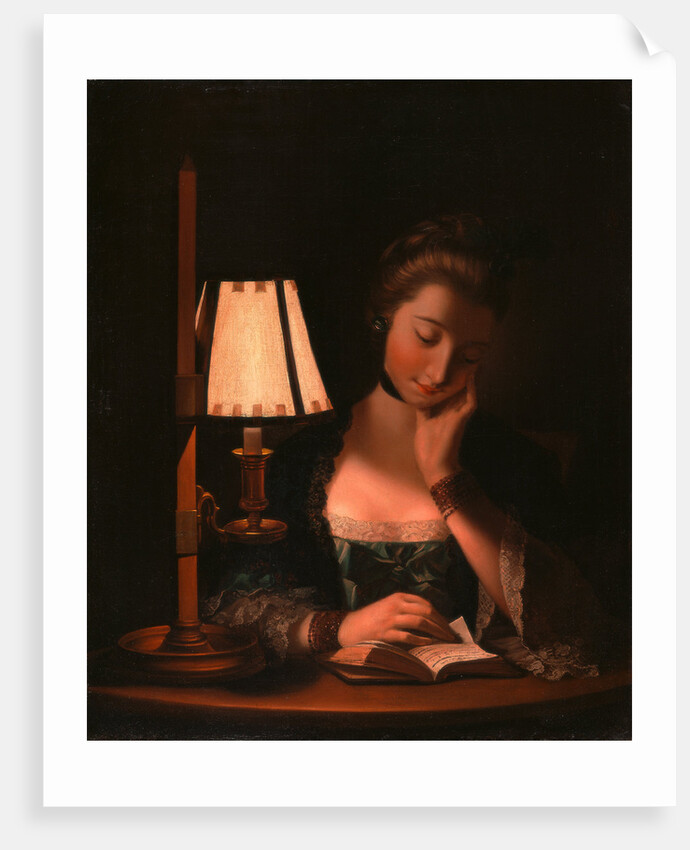 Woman Reading by a Paper-Bell Shade by Henry Robert Morland