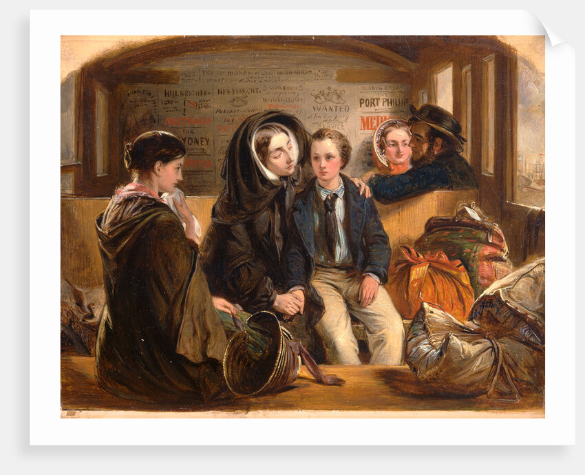 Second Class - The Parting. 'Thus part we rich in sorrow, parting poor.' Third Class - The Parting, Railway journey, travel by train, by Abraham Solomon