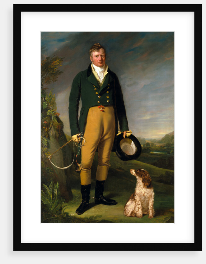 Portrait of a Man An Unknown Man with his Dog A Gentleman with his Dog by William Owen