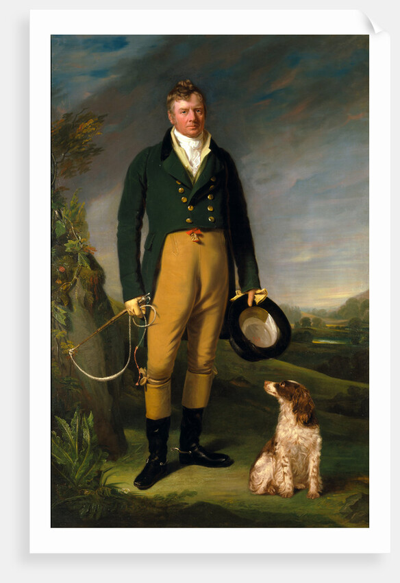 Portrait of a Man An Unknown Man with his Dog A Gentleman with his Dog by William Owen