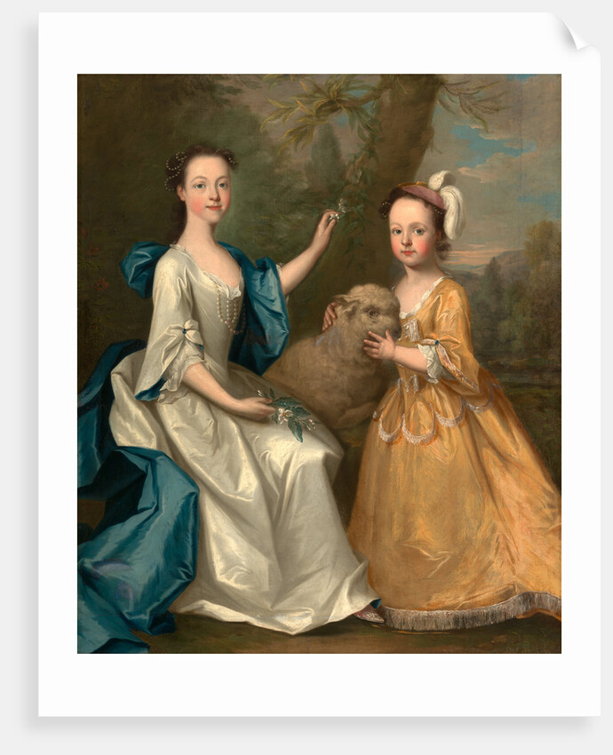 Young Women with a Lamb by Thomas Hudson