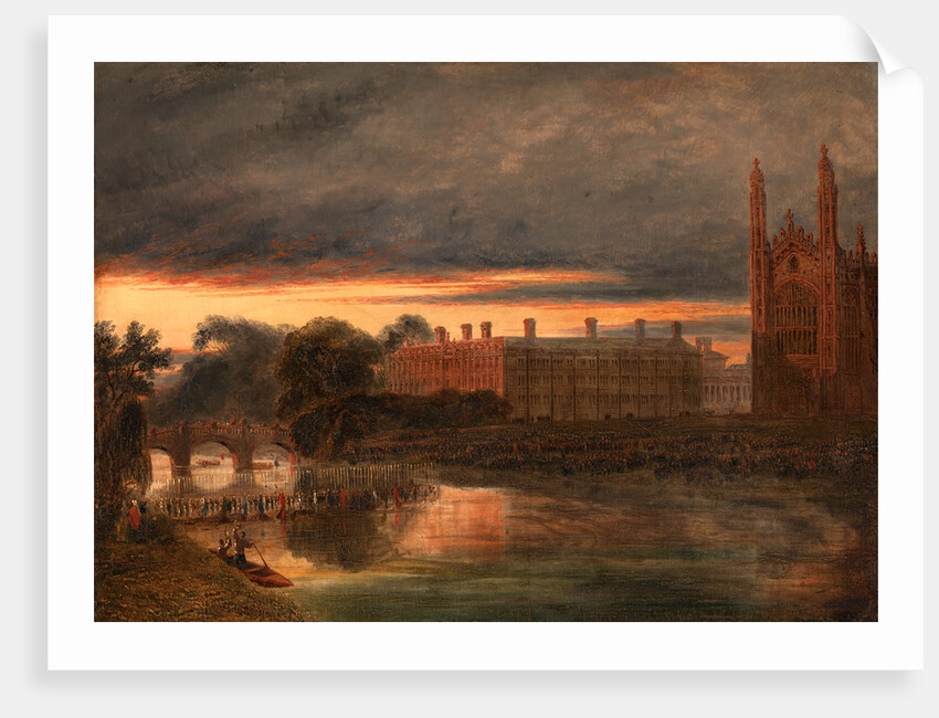 Procession of Boats on the River Cam below Clare College, Cambridge by Richard Banks Harraden