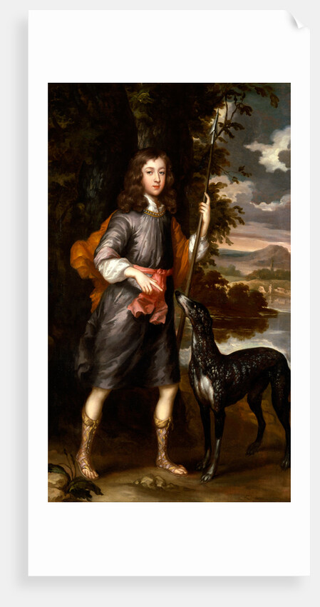 Portrait of a Boy A Boy with a Spear and a Hound by Willem Wissing