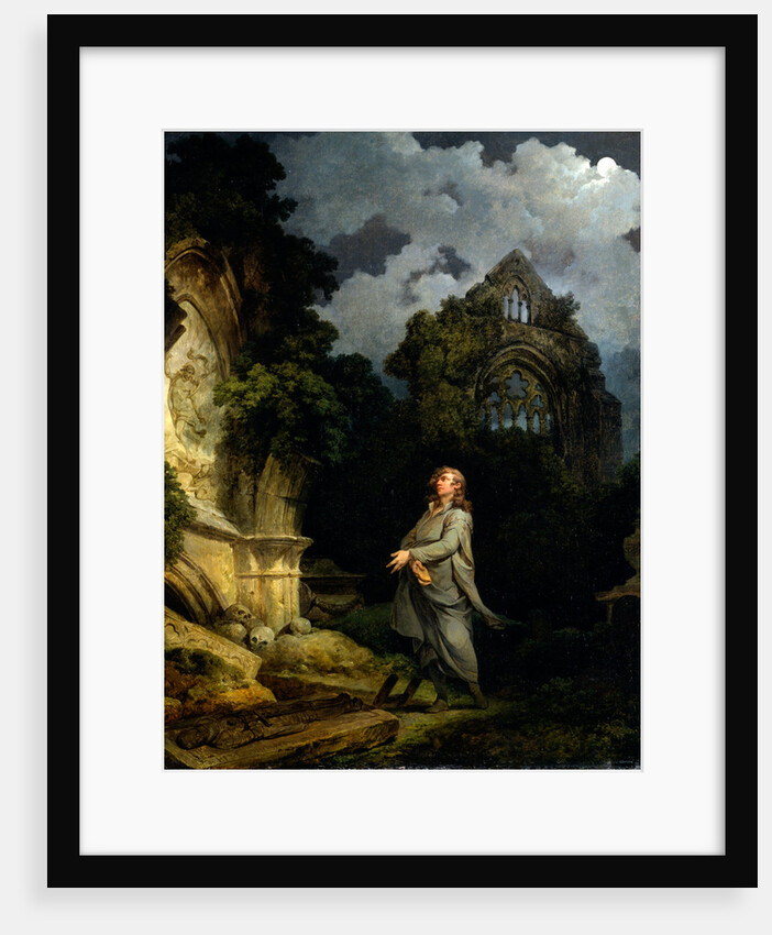 Visitor to a Moonlit Churchyard A Philosopher in a Moonlit Churchyard by Philippe-Jacques de Loutherbourg