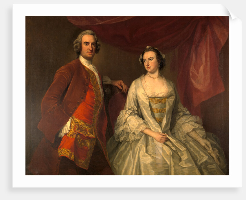 A Man and a Woman, Possibly of the Missing Family, of Little Park House, Wickham, Hampshire by George Knapton