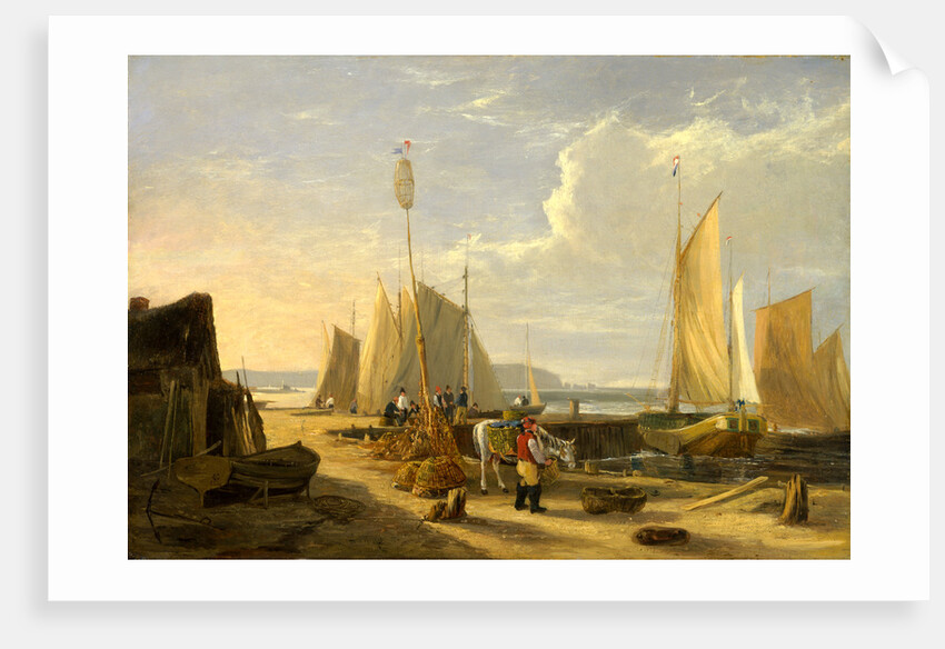 A Harbor Scene in the Isle of Wight, Looking Towards the Needles by George Vincent