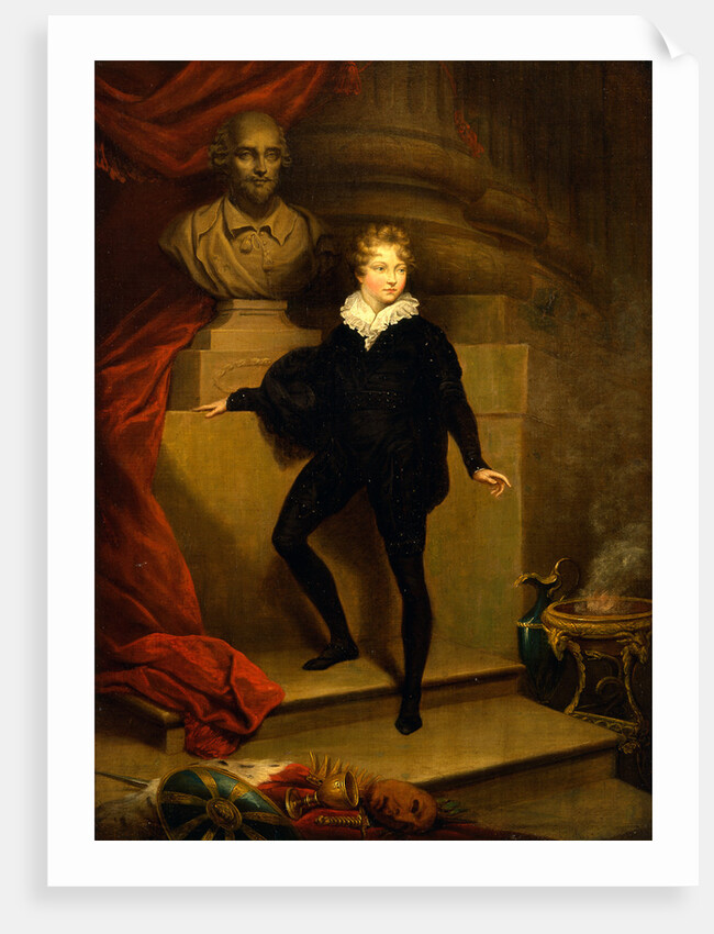 Master Betty as Hamlet, before a bust of Shakespeare by James Northcote