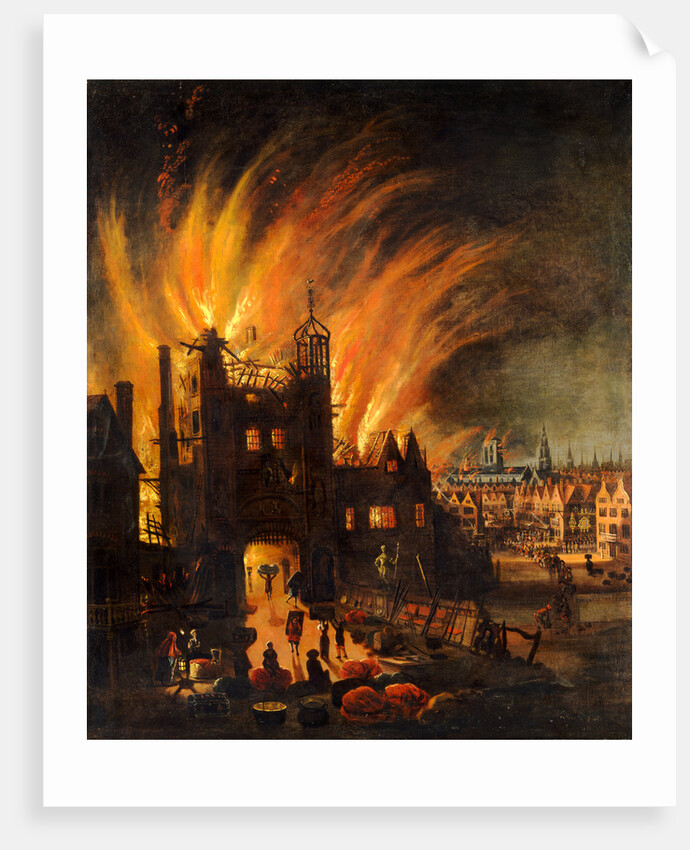 The Great Fire of London, with Ludgate and Old St. Paul's by Anonymous