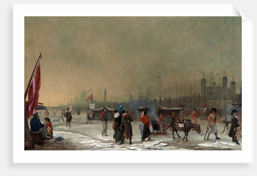 Frost on the Thames The Thames Frozen Over, near the Tower of London, London Samuel Collings by Samuel Collings