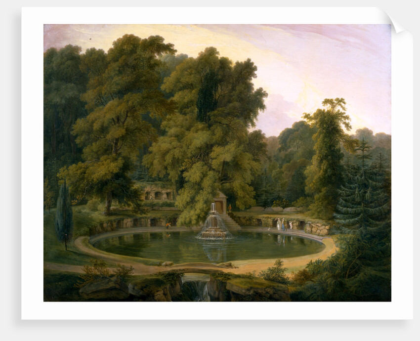 Temple, Fountain and Cave in Sezincote Park A View of the Temple, Fountain, and Cave at Sezincote Park, Gloucestershire by Thomas Daniell