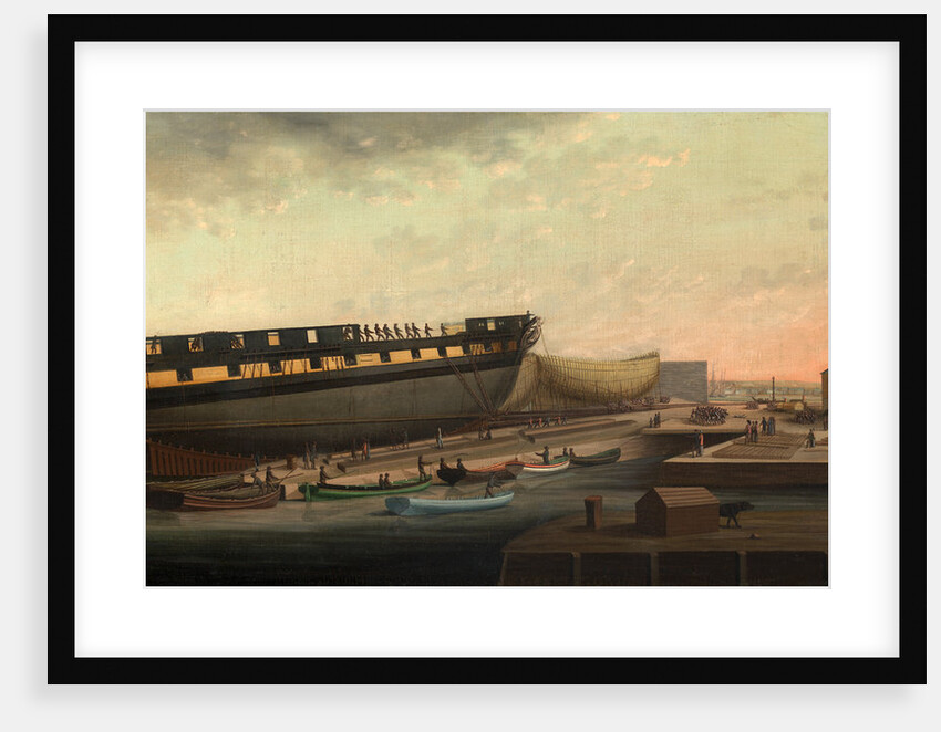Heaving up His Majesty's Frigate 'Diana' at Blackburn's Yard, near Plymouth by John Rogers
