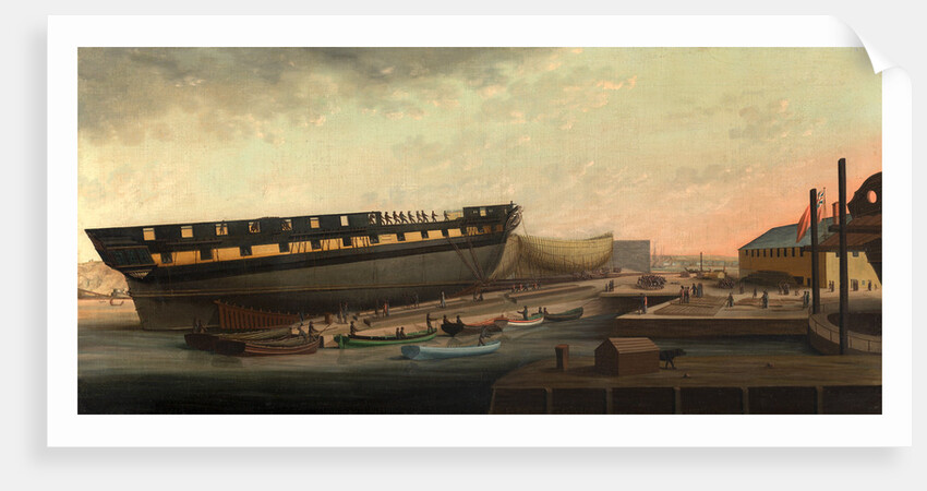 Heaving up His Majesty's Frigate 'Diana' at Blackburn's Yard, near Plymouth by John Rogers