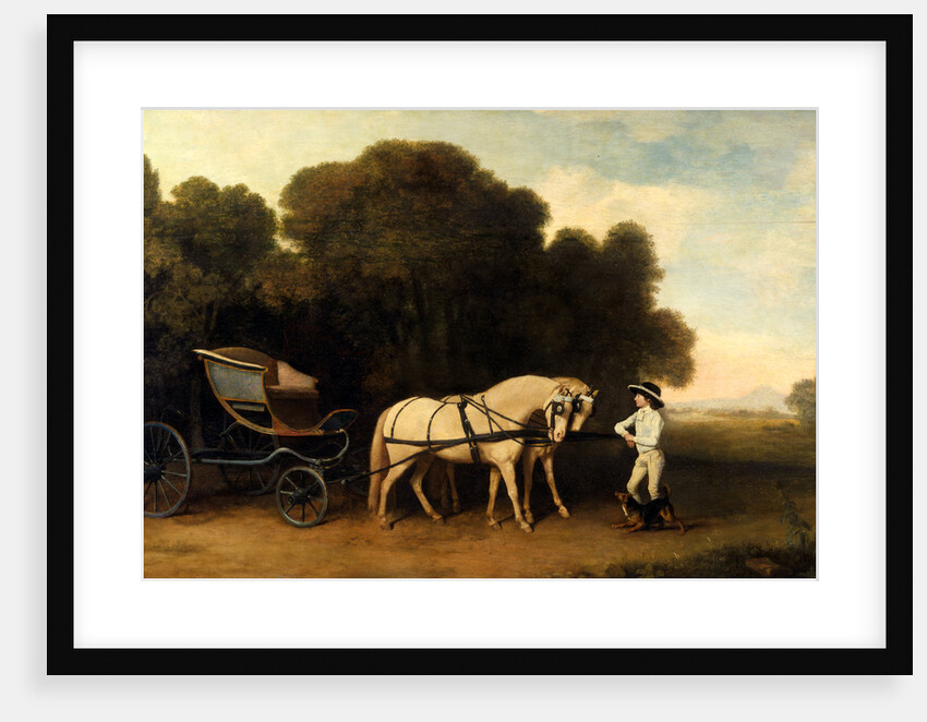 Phaeton with a Pair of Cream Ponies and a Stable-Lad by George Stubbs