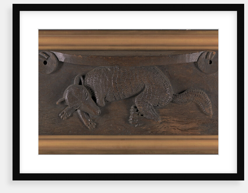 Carved wood misericord of a Sleeping Fox, possibly from Dunblane Cathedral, Perthshire, Scotland by Anonymous