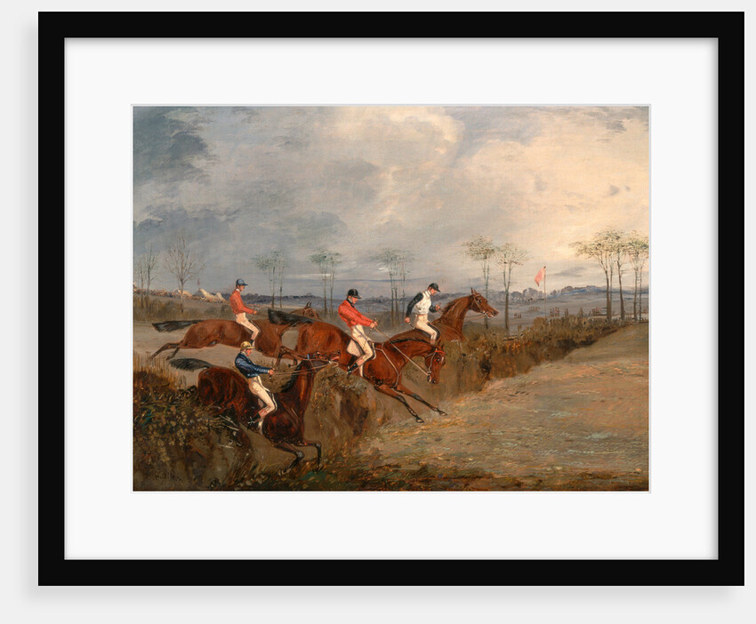 Scenes From a Steeplechase: Another Hedge A Steeplechase: Taking a Hedge and Ditch by Henry Thomas Alken