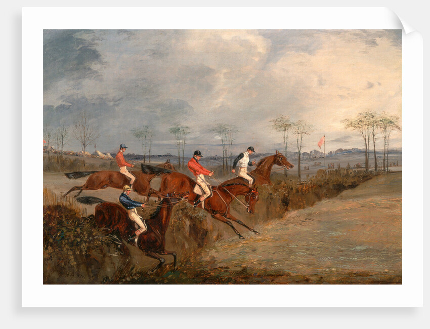 Scenes From a Steeplechase: Another Hedge A Steeplechase: Taking a Hedge and Ditch by Henry Thomas Alken