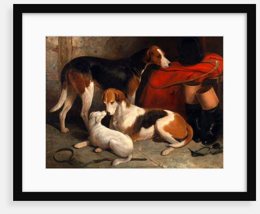 A Couple of Foxhounds with a Terrier by William Barraud