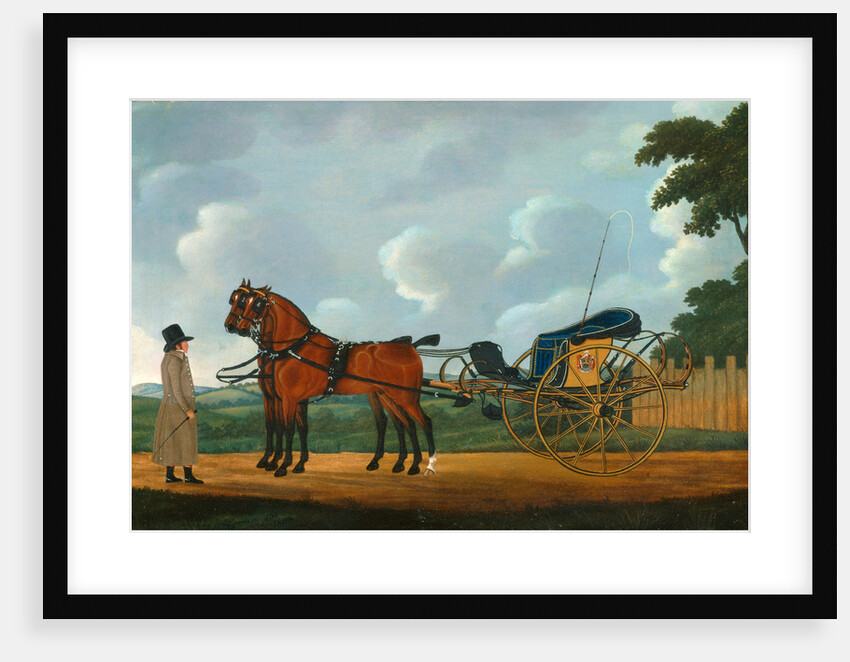 A Gentleman with His Pair of Bays Harnessed to a Curricle by John Cordrey