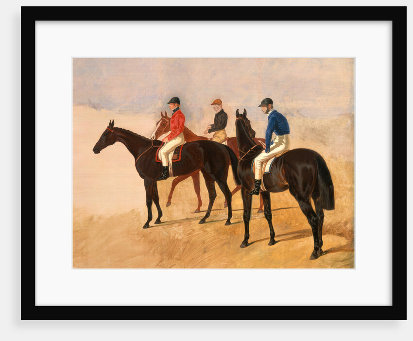 Steeplechase cracks: Allen McDonough on Brunette, Tom Oliver on Discount, and Jem Mason on Lottery by John Frederick Herring