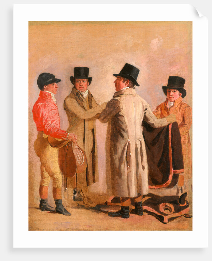 The Jockey Frank Buckle, the Owner-Breeder John Wastell, his Trainer Robert Robson, and a Stable-lad Frank Buckle by Benjamin Marshall